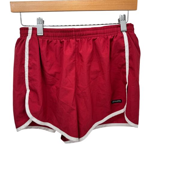 Athleta Running Shorts Womens Small Red White Lined Activewear Made in USA VTG? - Picture 1 of 9